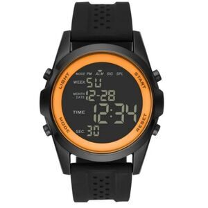 NEW in Box George [g] Alarm Stopwatch Wristwatch Rubber/Silicone Band Black Case